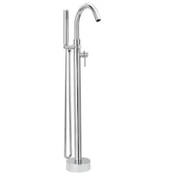 Valspar Keeney Delphi Polished Chrome 1-Handle Residential Freestanding Bathtub Faucet With Hand Shower