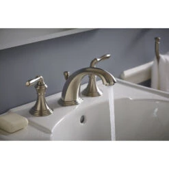 KOHLER Devonshire Vibrant Brushed Nickel 2-handle Widespread WaterSense Bathroom Sink Faucet With Drain -Alliee Bath And Faucet Shop 087206793141 05070951 1800x1800