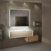 Lighted IMPRESSIONS Vienna 31.75-in X 27.75-in Rectangle Surface Mirrored Medicine Cabinet With Outlet And Lights