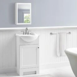 Style Selections 15.25-in X 19.25-in Rectangle Surface Mirrored Medicine Cabinet -Alliee Bath And Faucet Shop 094803003801 15524929 1800x1800