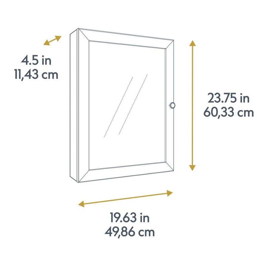 Style Selections 19.5-in X 23.7-in Rectangle Surface Mirrored Medicine Cabinet 6 Style Selections 19.5-in X 23.7-in Rectangle Surface Mirrored Medicine Cabinet - Image 4