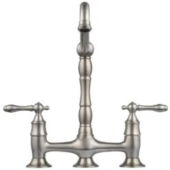 Lyndhurst 2-Handle Bridge Kitchen Faucet With Side Sprayer In Brushed Nickel -Alliee Bath And Faucet Shop 0991cf1fdedf0a836a7f25bd889eb04a 1800x1800