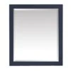 28.00 In. W X 32.00 In. H Framed Rectangular Beveled Edge Bathroom Vanity Mirror In Navy Blue