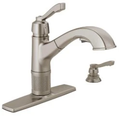 Allentown Single-Handle Pull-Out Sprayer Kitchen Faucet With Soap Dispenser In Stainless