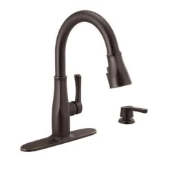Owendale Single-Handle Pull-Down Sprayer Kitchen Faucet With ShieldSpray Technology In Champagne Bronze -Alliee Bath And Faucet Shop 11899239cb2bbbbde228588c02429855 1800x1800