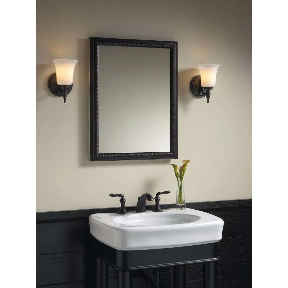 20 In. X 26 In H. Recessed Or Surface Mount Mirrored Medicine Cabinet In Oil Rubbed Bronze 5 20 In. X 26 In H. Recessed Or Surface Mount Mirrored Medicine Cabinet In Oil Rubbed Bronze - Image 3