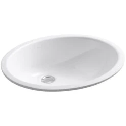 KOHLER Caxton Vitreous China Undermount Bathroom Sink In White With Overflow Drain