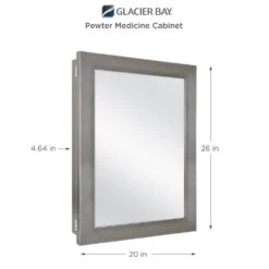 20 In. X 26 In. Recessed Or Surface Mount Framed Medicine Cabinet In Pewter -Alliee Bath And Faucet Shop 11f972aaffde75fe3b95b7253bca1bae 1800x1800