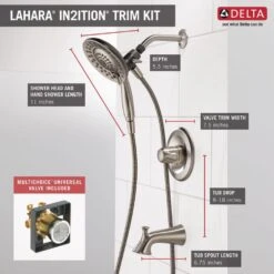 Lahara In2ition 2-in-1 Single-Handle 5-Spray Tub And Shower Faucet In Brushed Nickel 14 Lahara In2ition 2-in-1 Single-Handle 5-Spray Tub And Shower Faucet In Brushed Nickel -Alliee Bath And Faucet Shop 12dc50bca4930fcdf966bb8d4418a0fa 1800x1800