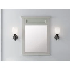 28 In. W X 36 In. H Framed Rectangular Beveled Edge Bathroom Vanity Mirror In Antique Light Cyan -Alliee Bath And Faucet Shop 13a1b7b20333afbbc604215a380df408 1800x1800