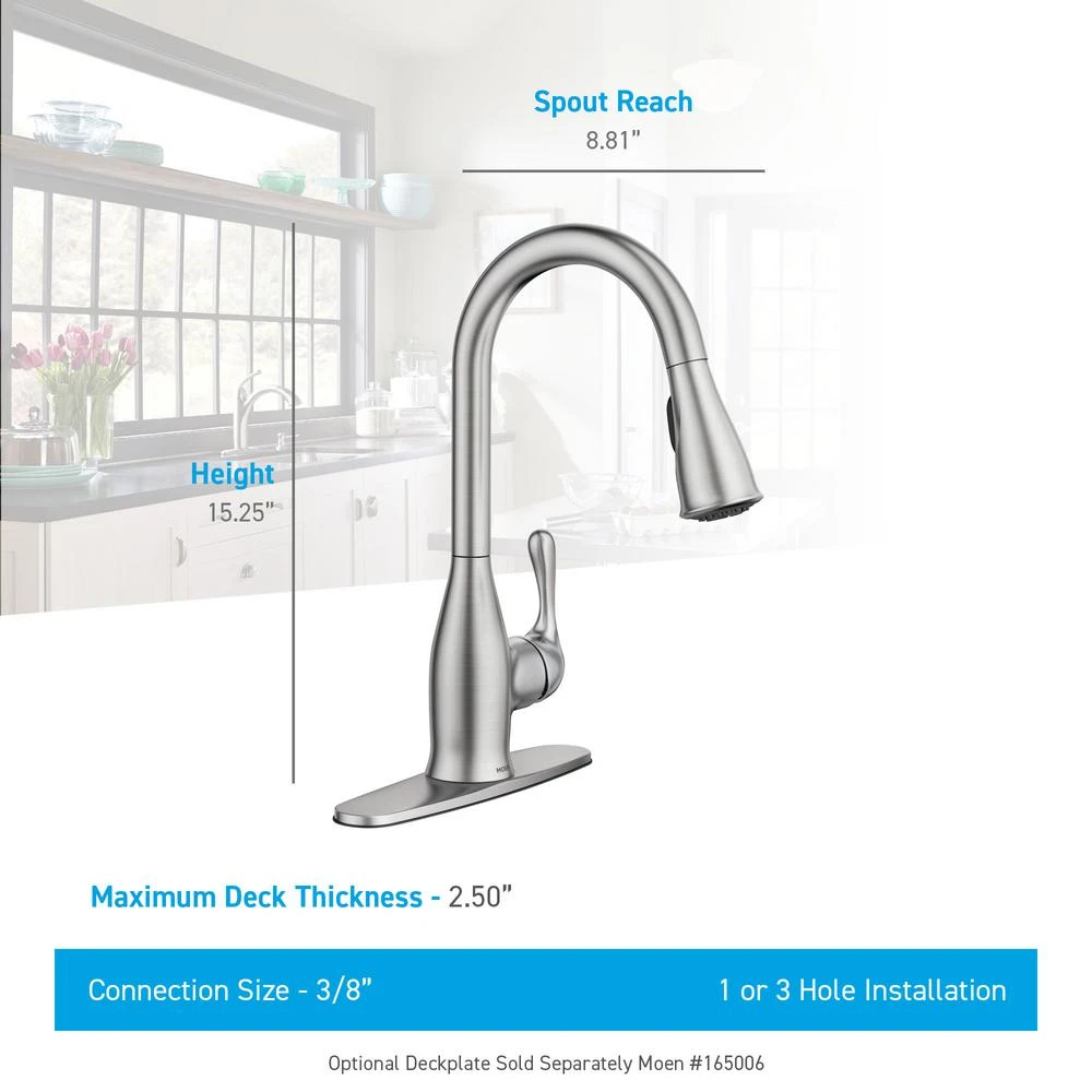 Kaden Single-Handle Pull-Down Sprayer Kitchen Faucet With Reflex, Power Clean And Soap Dispenser In Chrome 5 Kaden Single-Handle Pull-Down Sprayer Kitchen Faucet With Reflex, Power Clean And Soap Dispenser In Chrome - Image 3