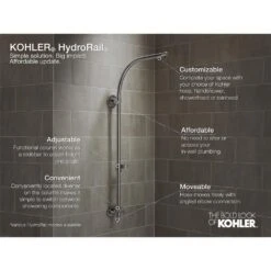 HydroRail-S Shower Column Kit With Awaken Multi-Function Shower Head, Hand Shower And Hose, 2.0 GPM (Valve Not Included) 11 HydroRail-S Shower Column Kit With Awaken Multi-Function Shower Head, Hand Shower And Hose, 2.0 GPM (Valve Not Included) -Alliee Bath And Faucet Shop 1571a6d4f41ab4c45633d091a65adea8 1800x1800