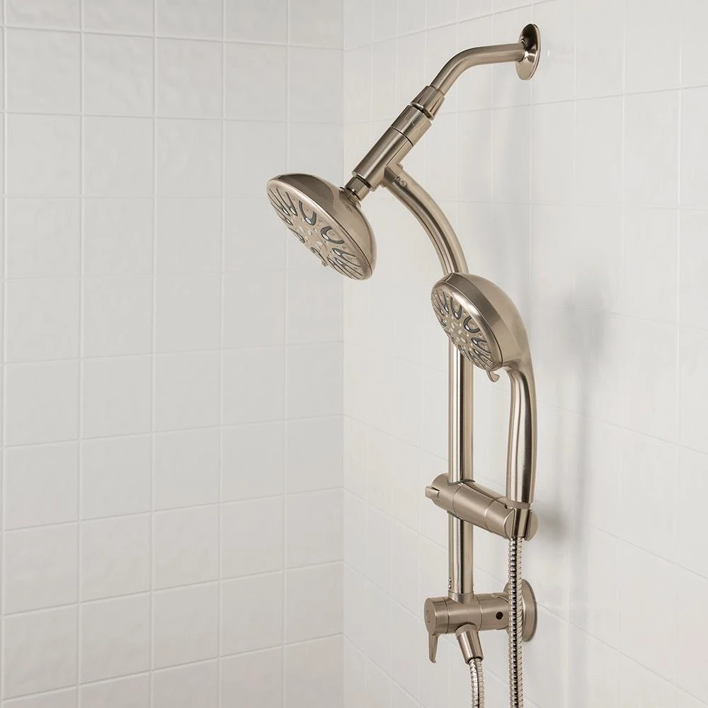 6-Spray Wall Bar Raincan Showerhead With 6-Spray Handshower In Brushed Nickel 8 6-Spray Wall Bar Raincan Showerhead With 6-Spray Handshower In Brushed Nickel - Image 6