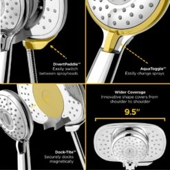 Spectra 4-spray 9.5 In. Dual Shower Head And Handheld Shower Head In Polished Chrome -Alliee Bath And Faucet Shop 173a3b7727a57b16a11be811a059133a 1800x1800