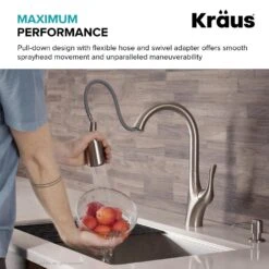 Merlin Single-Handle Pull-Down Sprayer Kitchen Faucet With Dual Function Sprayhead In Spot Free Stainless Steel -Alliee Bath And Faucet Shop 174ff1503b3eed042c5a1ee847f17691 1800x1800
