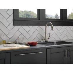 Dominic Single-Handle Pull-Down Sprayer Kitchen Faucet With Touch2O & ShieldSpray Technology In SpotShield Stainless -Alliee Bath And Faucet Shop 17a47b7b5a4187a3de90d77ce9058e57 1800x1800