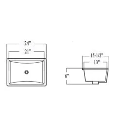24 In. X 15-1/2 In. Rectrangle Undermount Vitreous Glazed Ceramic Lavatory Vanity Bathroom Sink Pure White 7 24 In. X 15-1/2 In. Rectrangle Undermount Vitreous Glazed Ceramic Lavatory Vanity Bathroom Sink Pure White -Alliee Bath And Faucet Shop 183b5fcf27bba0688a640aefc6a86d30 1800x1800