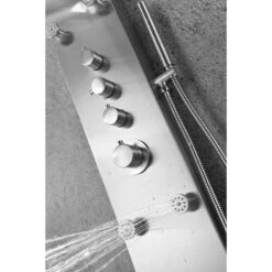 ANZZI Fontan Brushed Steel 6-Spray Shower Panel System (Valve Included) -Alliee Bath And Faucet Shop 191042003453 09081402 1800x1800