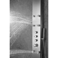 ANZZI Fontan Brushed Steel 6-Spray Shower Panel System (Valve Included) -Alliee Bath And Faucet Shop 191042003453 09081404 1800x1800