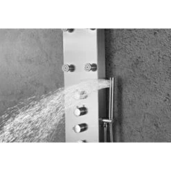 ANZZI Fontan Brushed Steel 6-Spray Shower Panel System (Valve Included) -Alliee Bath And Faucet Shop 191042003453 09081405 1800x1800