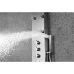 ANZZI Fontan Brushed Steel 6-Spray Shower Panel System (Valve Included) -Alliee Bath And Faucet Shop 191042003453 09081411 1800x1800