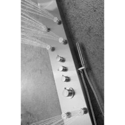 ANZZI Fontan Brushed Steel 6-Spray Shower Panel System (Valve Included) -Alliee Bath And Faucet Shop 191042003453 10182909 1800x1800