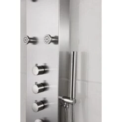 ANZZI Fontan Brushed Steel 6-Spray Shower Panel System (Valve Included) -Alliee Bath And Faucet Shop 191042003453 10182911 1800x1800