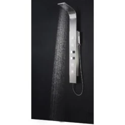 ANZZI Visor Brushed Steel 4-Spray Shower Panel System (Valve Included) -Alliee Bath And Faucet Shop 191042003545 09063716 1800x1800