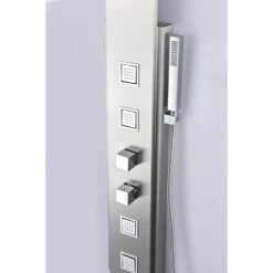 ANZZI Visor Brushed Steel 4-Spray Shower Panel System (Valve Included) -Alliee Bath And Faucet Shop 191042003545 09063719 1800x1800