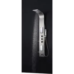 ANZZI Field Brushed Steel 2-Spray Shower Panel System (Valve Included) -Alliee Bath And Faucet Shop 191042003613 09080394 1800x1800