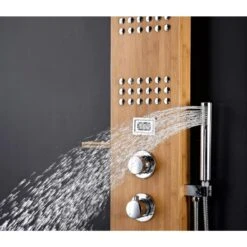 ANZZI Crane Natural Bamboo 3-Spray Shower Panel System (Valve Included) -Alliee Bath And Faucet Shop 191042003798 09081400 1800x1800