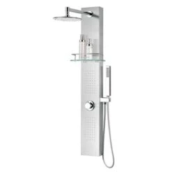 ANZZI Coastal Brushed Steel 2-Spray Shower Panel System (Valve Included) 31 ANZZI Coastal Brushed Steel 2-Spray Shower Panel System (Valve Included) -Alliee Bath And Faucet Shop 191042016033xl 1800x1800