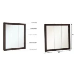 Ventura 36 In. W X 30 In. H X 6 In. D Framed Tri-View Surface-Mount Bathroom Medicine Cabinet In Espresso -Alliee Bath And Faucet Shop 1952dd2c13d789958ab7913e1b457c61 1800x1800