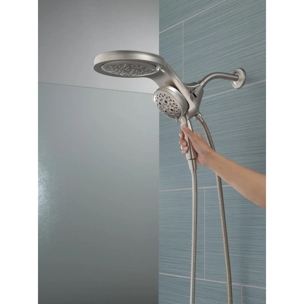 HydroRain Two-in-One 5-Spray 6 In. Dual Wall Mount Fixed And Handheld H2Okinetic Shower Head In Stainless 8 HydroRain Two-in-One 5-Spray 6 In. Dual Wall Mount Fixed And Handheld H2Okinetic Shower Head In Stainless - Image 6
