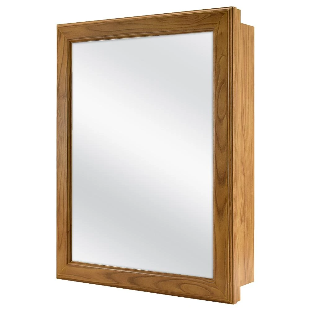 15-1/8 In. W X 19-1/4 In. H Framed Recessed Or Surface-Mount Bathroom Medicine Cabinet In Oak 4 15-1/8 In. W X 19-1/4 In. H Framed Recessed Or Surface-Mount Bathroom Medicine Cabinet In Oak - Image 2