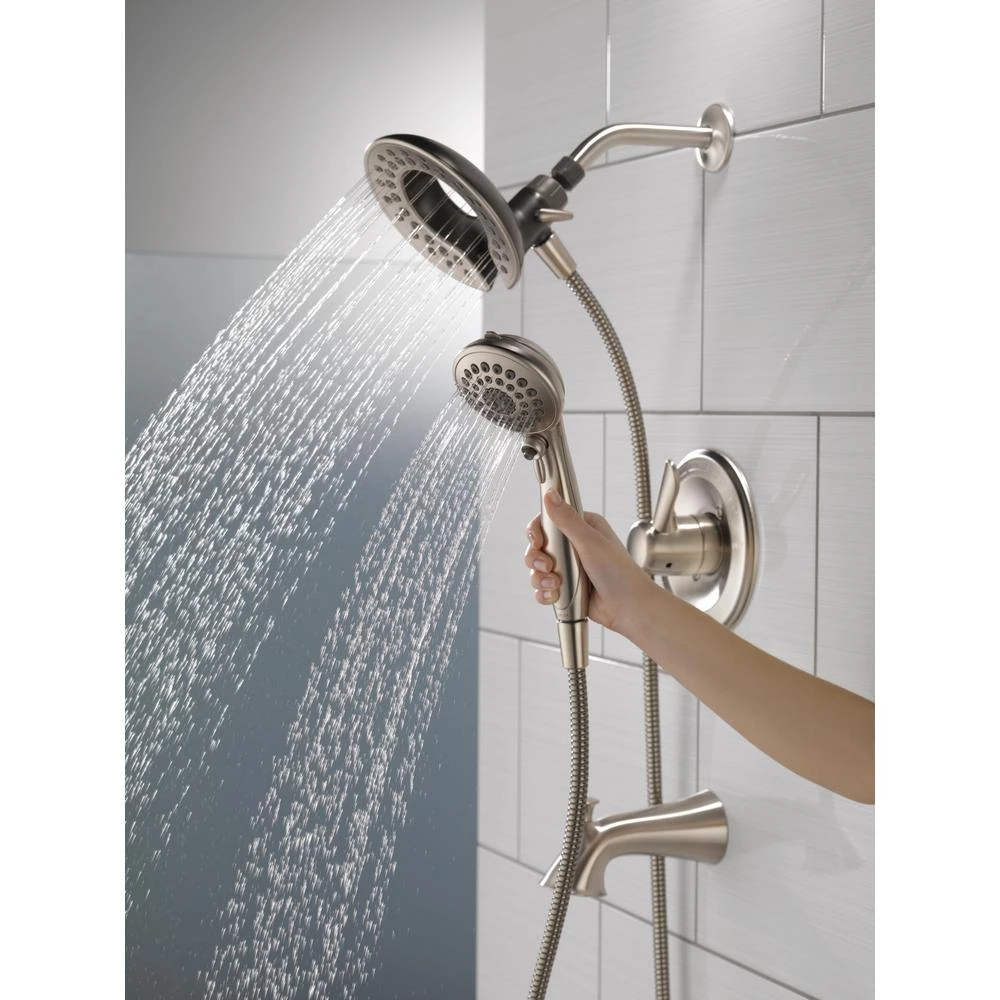 Lahara In2ition 2-in-1 Single-Handle 5-Spray Tub And Shower Faucet In Brushed Nickel 4 Lahara In2ition 2-in-1 Single-Handle 5-Spray Tub And Shower Faucet In Brushed Nickel - Image 2
