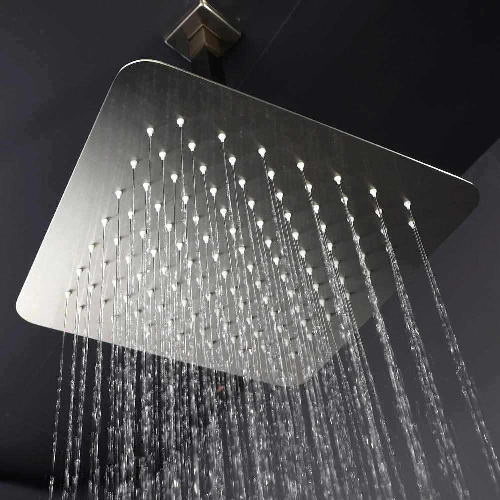 3-Spray With 2.5 GPM 12 In. 2 Functions Tub Ceiling Mount Dual Shower Heads In Spot In Brushed Nickle (Valve Included) 10 3-Spray With 2.5 GPM 12 In. 2 Functions Tub Ceiling Mount Dual Shower Heads In Spot In Brushed Nickle (Valve Included) - Image 8
