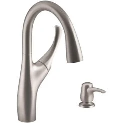Mazz Single-Handle Pull-Down Sprayer Kitchen Faucet In Vibrant Stainless -Alliee Bath And Faucet Shop 23aae346aa3eb16b8021528d4bc48252 1800x1800