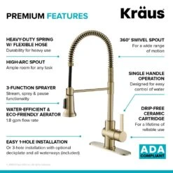 Britt Single-Handle Spring Coil Kitchen Faucet In Spot Free Antique Champagne Bronze -Alliee Bath And Faucet Shop 23f92065133af4b55ce747f3c5342467 1800x1800