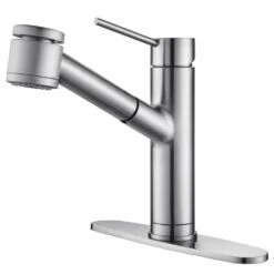 Oletto Single Handle Pull Out Kitchen Faucet In Chrome Finish -Alliee Bath And Faucet Shop 24220d6906bcad6766a88a0ce537cb18 1800x1800