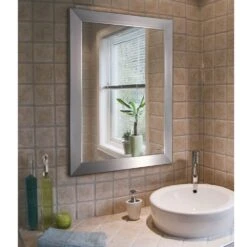 Modern 26 In. X 32 In. Mirror In Brushed Nickel -Alliee Bath And Faucet Shop 2457450e0efcfd2ec9b7f468891418d4 1800x1800