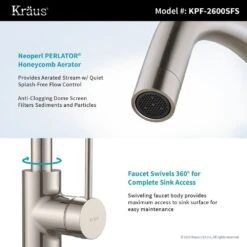 Oletto Single-Handle Kitchen Bar Faucet In Spot-Free Stainless Steel -Alliee Bath And Faucet Shop 28614c50e70ee8ccb51828f1087d6a74 1800x1800