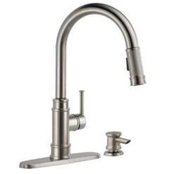 Allentown Single-Handle Pull-Down Sprayer Kitchen Faucet With Soap In SpotShield Stainless