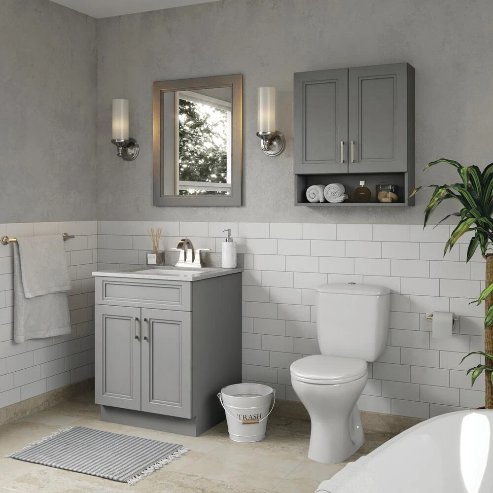 MagickWoods Elements Stratton 24"W X 7"D X 28"H Gray Bathroom Wall Cabinet 9 MagickWoods Elements Stratton 24"W X 7"D X 28"H Gray Bathroom Wall Cabinet - Image 7