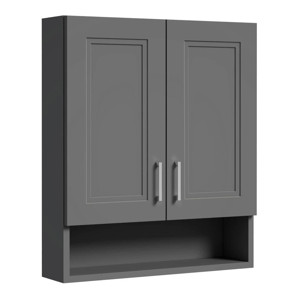 MagickWoods Elements Stratton 24"W X 7"D X 28"H Gray Bathroom Wall Cabinet 3 MagickWoods Elements Stratton 24"W X 7"D X 28"H Gray Bathroom Wall Cabinet