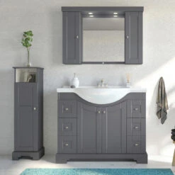 MagickWoods Windsor 13"W X 10"D X 47"H Graphite Gray Linen Cabinet -Alliee Bath And Faucet Shop 30325 scene1rev mw 1800x1800