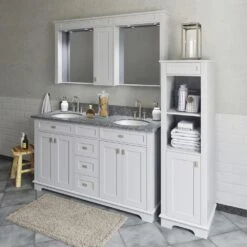 MagickWoods Windermere 17"W X 18"D X 60"H Cloud Gray Linen Cabinet -Alliee Bath And Faucet Shop 30343 scene3rev1 mw 1800x1800