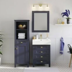 MagickWoods Montgomery 19"W X 18-1/2"D X 60"H Midnight Blue Linen Cabinet -Alliee Bath And Faucet Shop 31019 scene1 mw 1800x1800