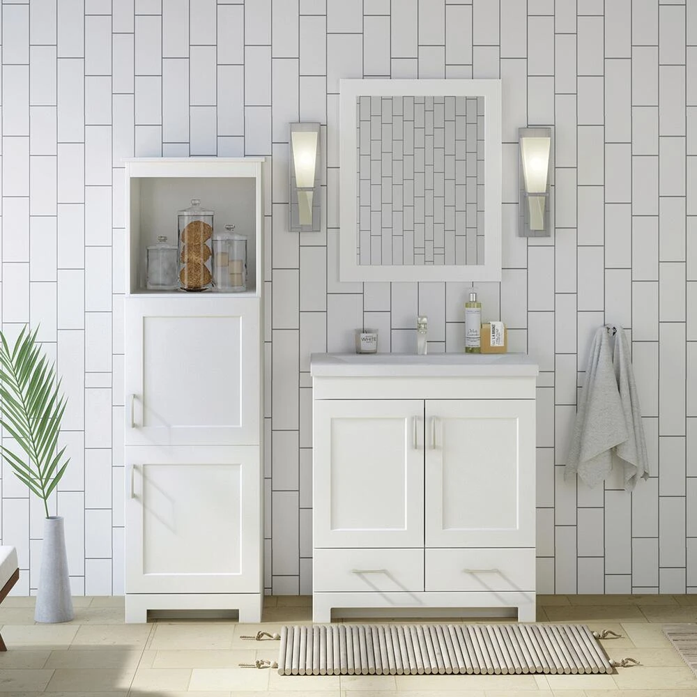 MagickWoods Elements Staverton 18-1/2"W X 15-1/8"D X 60"H White Linen Cabinet 8 MagickWoods Elements Staverton 18-1/2"W X 15-1/8"D X 60"H White Linen Cabinet - Image 6