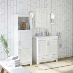MagickWoods Elements Staverton 18-1/2"W X 15-1/8"D X 60"H White Linen Cabinet 22 MagickWoods Elements Staverton 18-1/2"W X 15-1/8"D X 60"H White Linen Cabinet -Alliee Bath And Faucet Shop 31037 scene2 mw 1800x1800